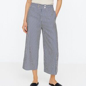 Chico’s Crop Pants 2.5 Nautical French Riviera Preppy Vibes Sz 14 (L) Wide Leg